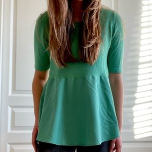 Anthropologie Moth Seagreen Peplum Top